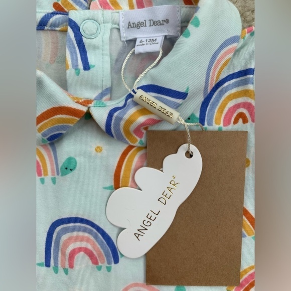 Angel Dear NWT 6-12 Month Bamboo Peter Pan Collar Bodysuit - Picture 3 of 5